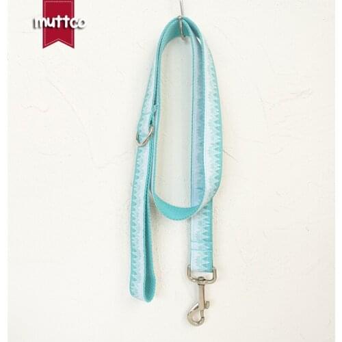 MUTTCO retailing self-design fresh style adjustable leash THE GREEN MOUNTAIN print soft dog collars and leashes 5 sizes UDL015