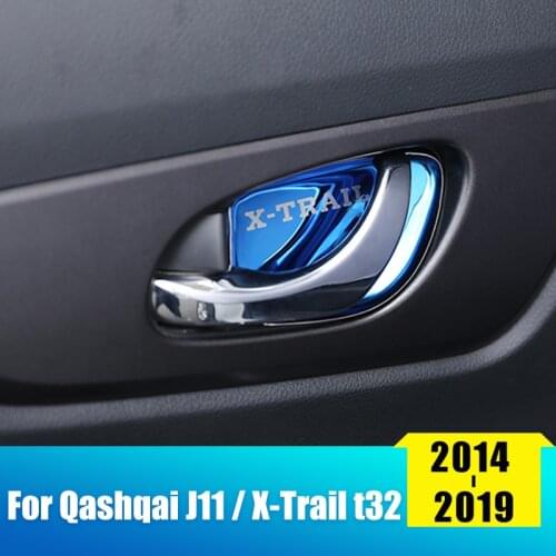 Stainless Steel Car Inner Door Bowl Protector Covers Stickers For Nissan Qashqai J11 X-trail X trail T32 2014-2019 Accessories