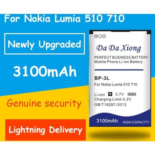 Newly Upgraded Safe And Durable 3100mAh BP3L BP-3L Battery for Nokia Lumia 710 510 603 610C 900 303 603 610 3030 505 cell phone