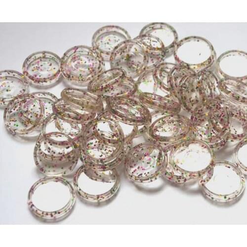 100pcs T Mushroom Hole Shiny Disc-binding LooseRing Plastic Binding Ring 360 Degree Foldable Button Arc Office Supplies Transpar