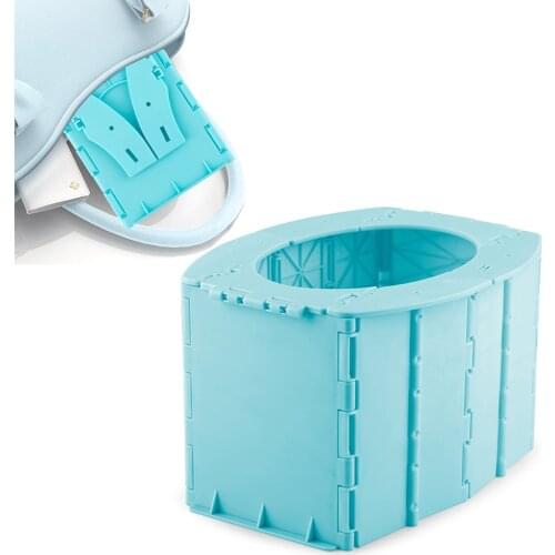 Portable Toilet Seat Blue Outdoor Travel Camping Car Folding Potty Toilet Supplies with Plastic Bags for Baby (Pink Blue)