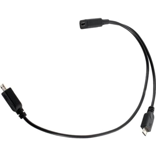 Micro USB 2.0 Y Splitter 1 Female To 2 Male Data Charge Cable Extension Cord