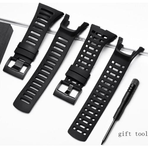 High Quality Soft Silicone watchband black wristband for Suunto Ambit 1 2 3 2S mens waterproof rubber watch chain Give tool
