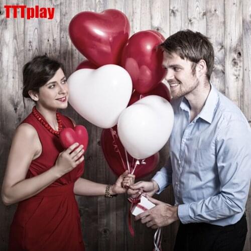 10Pcs Thick 2.2g Pink Event Party Heart Balloons Wedding Latex Helium Balloons Valentines Day Birthday Party Inflatable Balloons