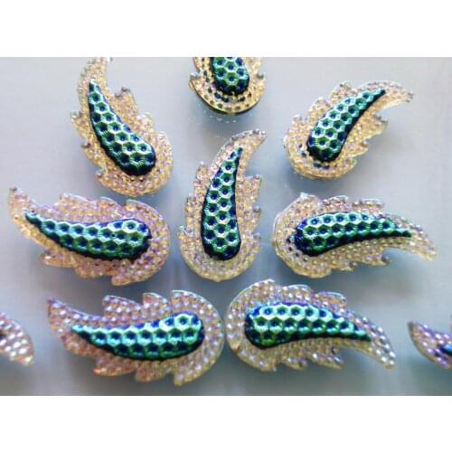 Leaf shape 18*36 mm flatback blue AB colour crystal sew on rhinestones gem stones strass hand sewing for dress 20pcs/lot