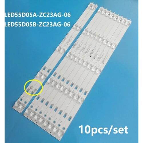 LED Backlight strip 5 lamp for Haier L55M5-AZ LED55D05A-ZC23AG-07 LED55D05B-06 ZC29AG-02 JVC LT-55MA877 LC546PU1L01 KX55