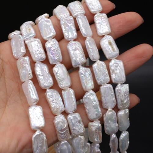 High Quality Baroque Pearls Beaded Rectangle Natural Freshwater Pearl Beads for Jewelry Making Necklace DIY Bracelet 8x17-9x18mm