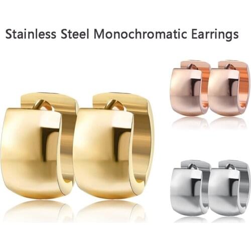 3 color stainless steel Fashion Minimalist Large Circle Geometric Round Big Hoop Earrings For Women Girl Wedding Party Jewelry