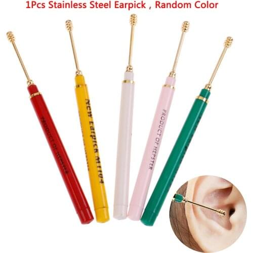 1Pcs Stainless Steel Earpick Ear Wax Pickers Wax Remover Curette Ear Pick Cleaner Ear Cleaner Spoon Care Ear Clean Tool