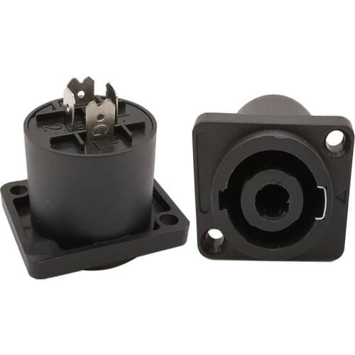 10Pcs 4 Pin Speakon Panel Mount Board 4 Poles Powercon Female Jack Socket Connector Cable Wire XLR Audio Video MIC Adapter