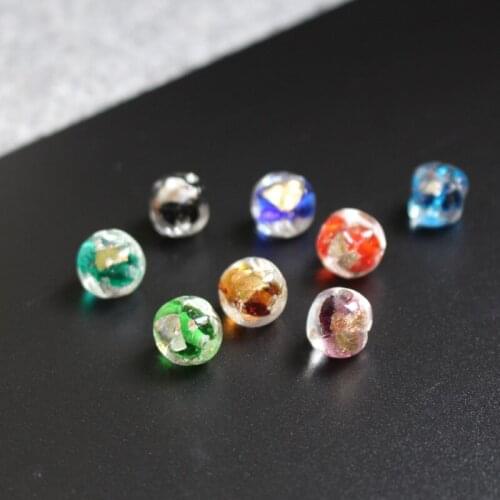 10pcs/lot 11.5mm*9.8mm irregular square shape Lampwork Glass beads Foil beads for jewelry making DIY Multi-color