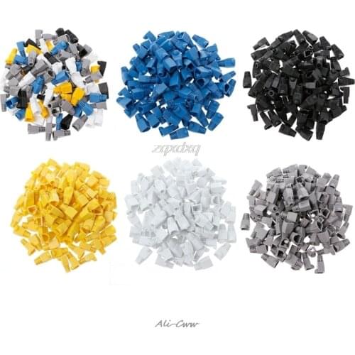 100PCS Network Jack Plug Of RJ45 Connectors Boots Caps Cat5e Cat6 AUG_26 Dropship