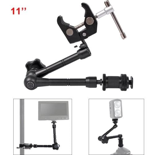 11 inch Adjustable Magic Articulated Arm Super Clamp for Mounting HDMI Monitor LED Light LCD Video Camera Flash Camera DSLR