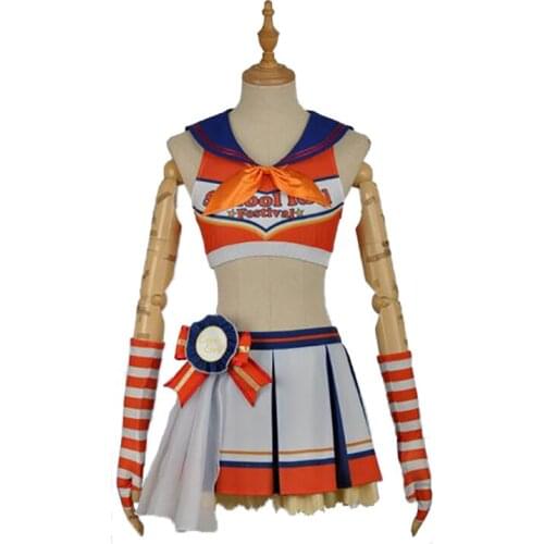 Anime Love Live Takami Chika Cosplay Costume Top Skirt Gloves Daily Cheerleaders Carnival Party Festival Uniform Brand New