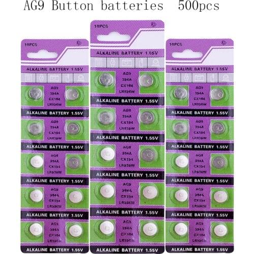 500pcs / pack 45mAh AG9 SR936SW Watch Battery Coin Battery SR936 936A 194 394 394-1W 280-17 x10 1.55V Button Alkaline Battery