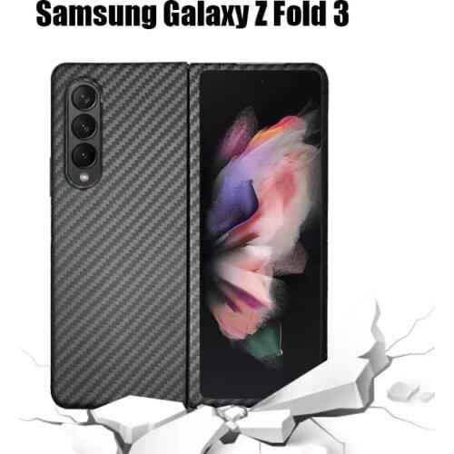 Z Fold3 5G Carbon Case Ultra Thin 2in1 Matte 100% Real Carbon Fiber Case For Samsung Galaxy Z Fold 3 Case Aramid Fiber Cover