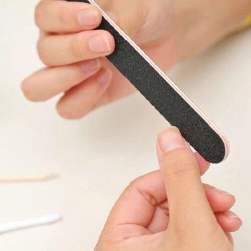 Black Double Sided Nail Art Manicure Sanding File Buffer Grits Good Effect New