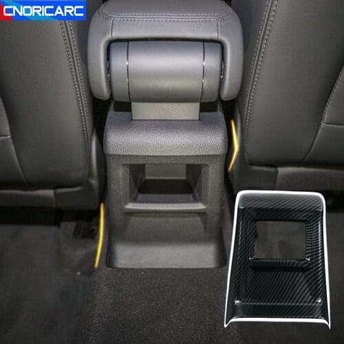 Car Rear Air Vent Frame Decoration Cover Trim For Audi Q2 2018-21 Carbon Fiber Color Rear Anti-kick Panel Interior Modified