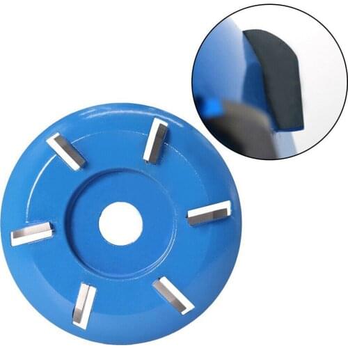 6-Tooth 90x16mm Aperture Arc Shape Power Wood Carving Disc Angle Grinder Attachment Woodworking Turbo Round Plane Milling Cutter