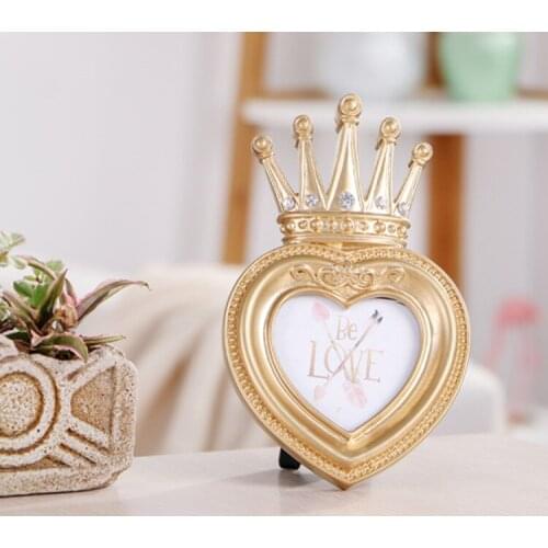 European heart-shaped Crown gift photo frame decoration Creative resin Craft Studio wedding Decorations Picture frame
