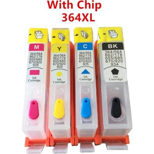 Refillable for HP364 Ink Cartridge for HP 364 364XL empty refill B109a B110a B110c B110e B209a 7510 Printer