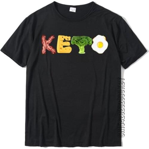 Keto Shirt Cool Funny Low Carb High Fat Diet Tee Gift Cotton Man Top T-Shirts Casual Tops & Tees New Arrival Design