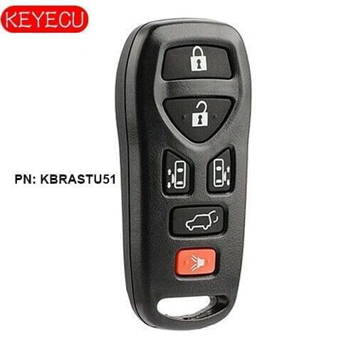 KEYECU Remote Key Fob 6 Button for Nissan Quest 2004 2005 2006 2007 2008 2009 PN: KBRASTU51
