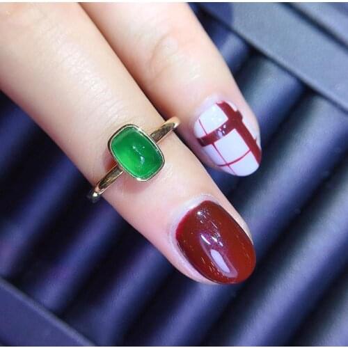 Emerald Rings J102 Fine Jewelry 1.05ct Pure 18 K Gold 100% Natural Green Emerald Gemstones Female Rings for women Fine Ring