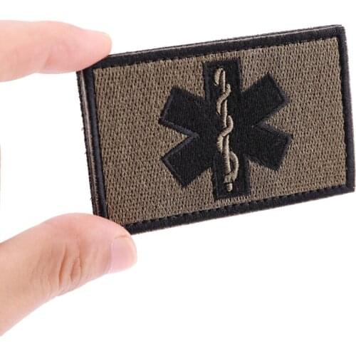 2Pcs Embroidery Military Patch Emergency Medical Technician PARAMEDIC Embroidered Militar Patches Badges Armband Badge Stickers