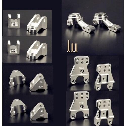 KYX CNC Aluminum Front & Rear Shock Mount Upper & Lower Axle Mount Set Front Knuckle Arm for TAMIYA CC02 4WD G500