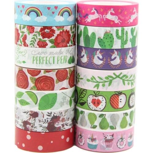 A319~A332 1PC Follows Leaves Trees Snows washi tape 10m Flowers Masking Tapes Decorative Stickers DIY Stationery School Supplies
