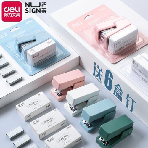 Machine Deli Mini with Nietmachine Nietjes 24/6 26/6 Samll Mode Paper Nietmachine for Stationery Office Accessories School