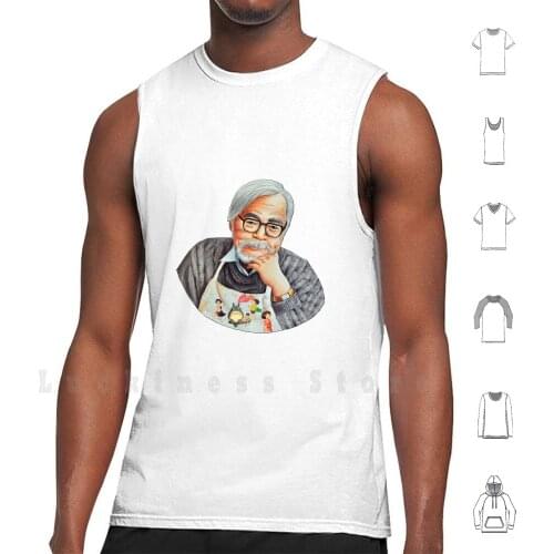 Hayao Miyazaki Anime Master tank tops vest 100% Cotton
