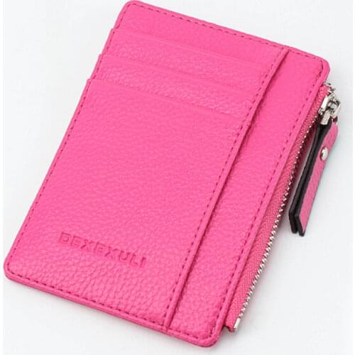 Mini Pu Leather Card Holders Women Zipper Wallet Bag Purse Small Men Wallet Pocket Ultra Thin