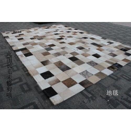 Fashionable art carpet 100% natural genuine cowhide leather kashmir carpet prices
