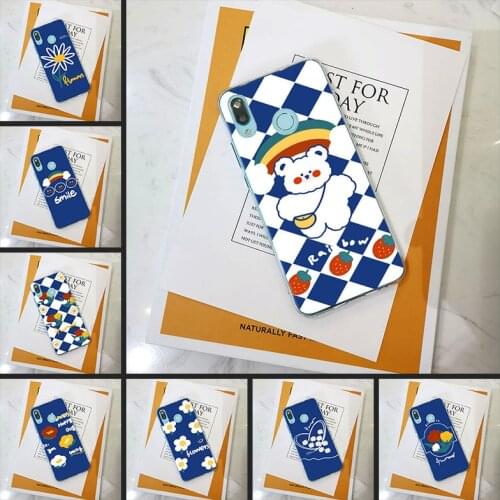 Soft Silicone Phone Case For Huawei Nova 5 4 4E 3 3I 3E 2i 2 Lite Plus Blue Flower Back Cover For Huawei Nova Smart Lite 2017