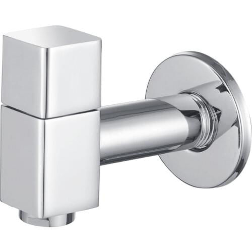 L15310 - Wall Mounted Chrome Color Brass Material 1/2 of Square Cold Water Tap