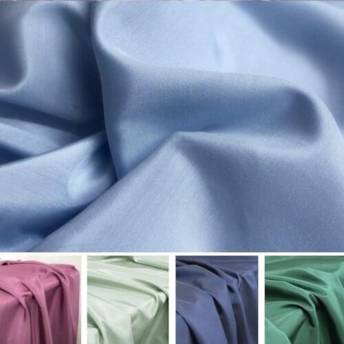 Soft Solid Silk Cotton Fabric Silk Lining Fabric for Dress,Shirt,Black,White,Navy,Blue,Green,Red,Pink,by the meter