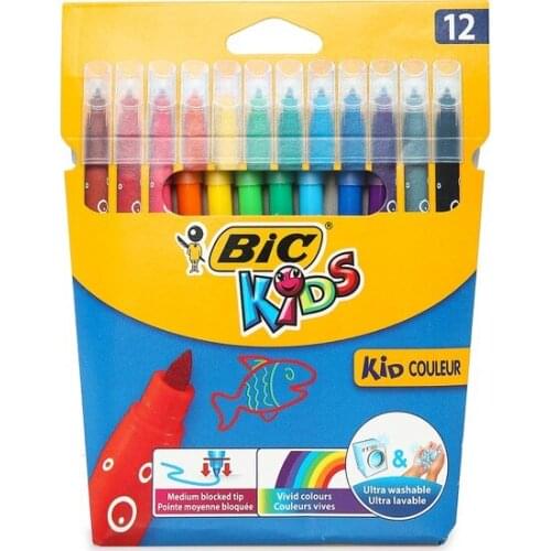 Original Bic Kids Couleur Washable Felt Paint Pen 12 Color