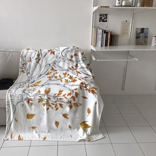 Autumn Lines Big Tree Leaves Home Blanket High Quality Bedroom Living Room Sofa Blanket Lounge Hotel Travel Portable Blanket