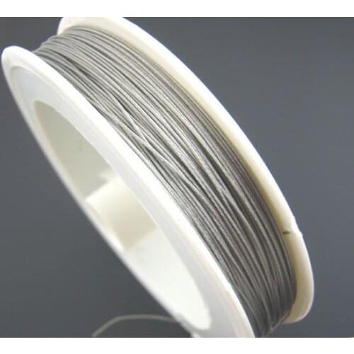 DoreenBeads Retail 1Rolls 70M Silver Color Tiger Tail Beading Wire 0.35mm