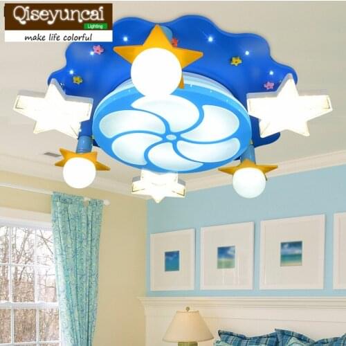 Qiseyuncai 2017 new childrens room remote control LED ceiling lamp girl Princess Room cartoon lighting