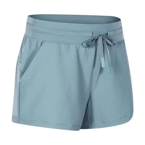 Fitness Yoga Shorts Hight Waist Drawstring Loose Training Gym Sport Running Women Elastic Sexy Tight Yoga Shorts Pocket Skims