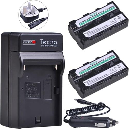 Tectra 2Pcs 2600mAh NP-F550 NP-F570 Battery for Sony CCD-SC55 CCD-TRV81 CCD-TRV90 NPF570 NP F550 Battery+Digital Charger+UK Plug