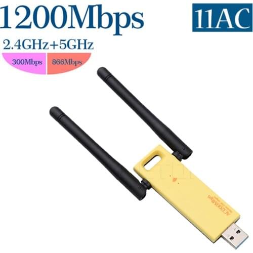 KEBIDU USB WIFI Adapter Receiver 1200 mbps Dual Band WIFI Repeater Antenna Dongle 5Ghz 2.4Ghz Mini USB Network Card 802.11acI