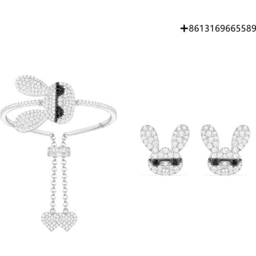 925 Pure Silver High Quality 1:1 Exquisite White Rabbit Bracelet Logo Free Package Manufacturers Wholesale