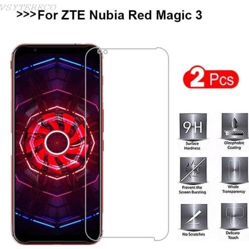 2Pcs Glass For ZTE Nubia Red Magic 3 Glass Screen Protector 2.5D 9H Tempered Glass For ZTE Nubia Red Magic 3 Protective Film