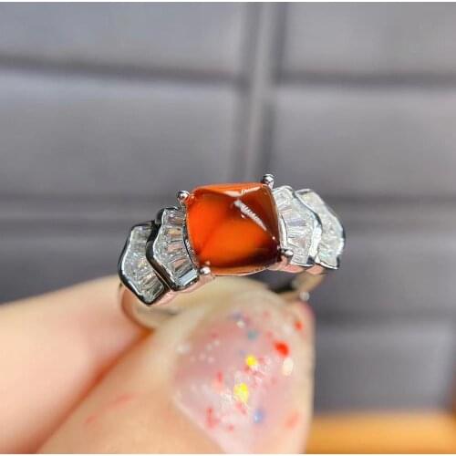 Attractive Fenda gemstone ring for women real 925 silver gold plated natural gem certified girl birthday gift lucky birthstone