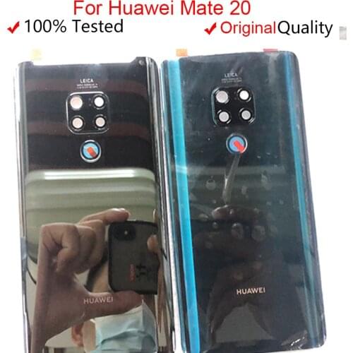 100% Original New 6.53" For Huawei mate 20 HMA-AL00 HMA-L09 HMA-L29 Glass Rear Back Door Housing Battery Door Cover + Adhesive