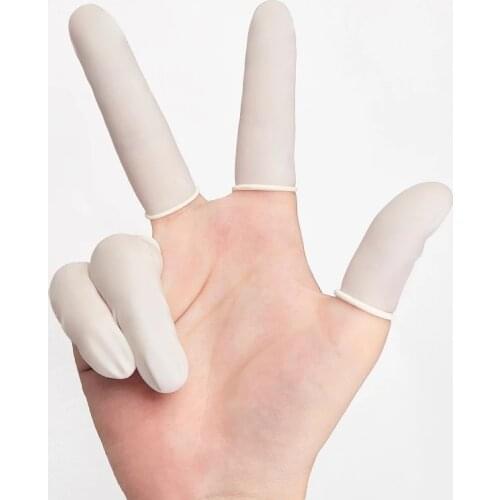 100 Pcs Disposable Fingertips Protector Gloves Rubber Non-slip Finger Cover Cots Work Gloves With white/yellow/orange